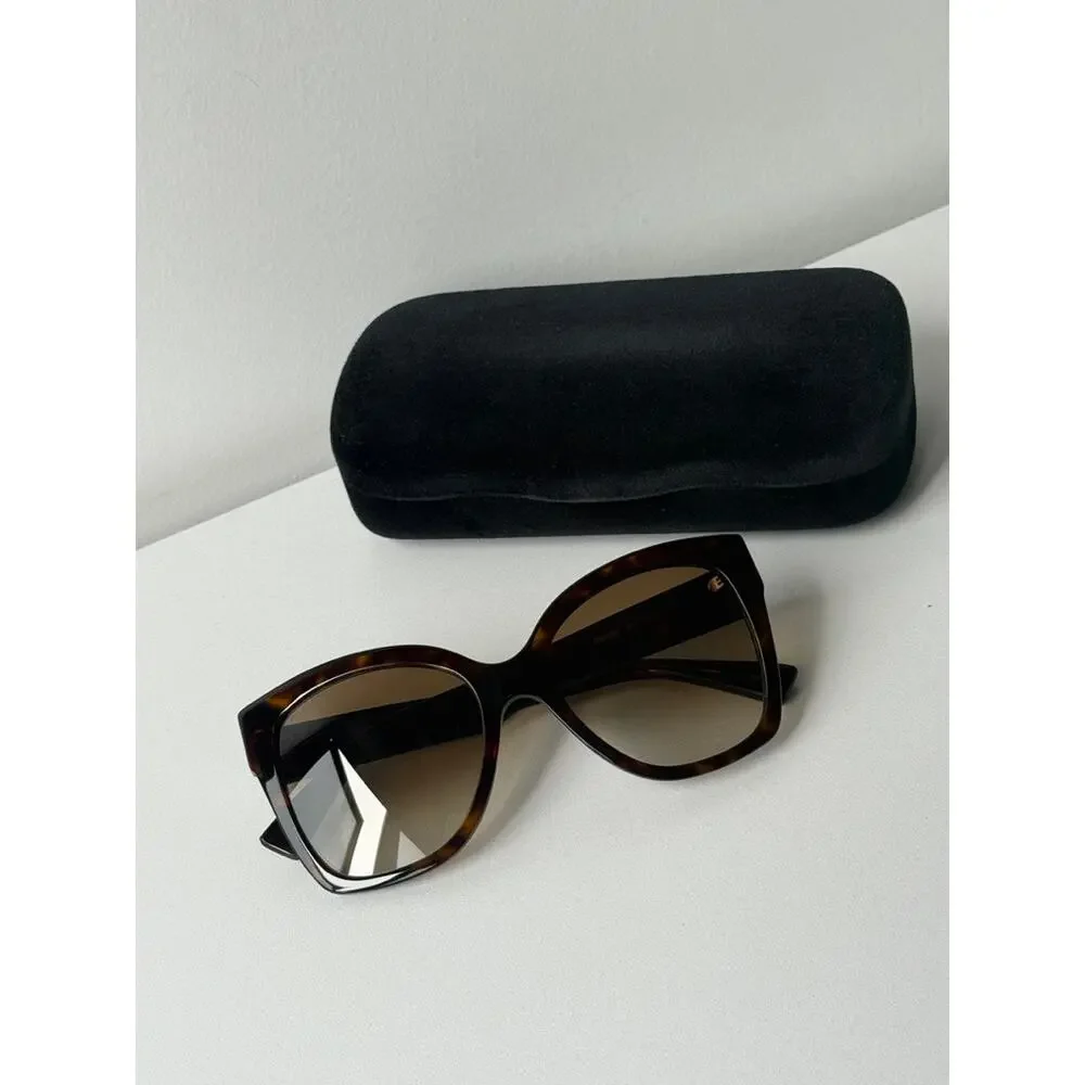 NEW Gucci GG0459S Havana Brown Cat Eye Sunglasses